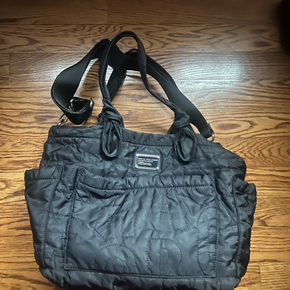 Black Quilted Baby Bag with Durable Straps